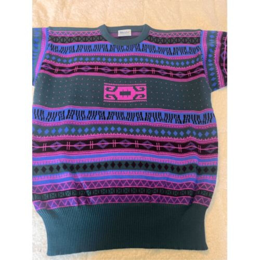 Men's vintage meister knitted multi colored sweate‎